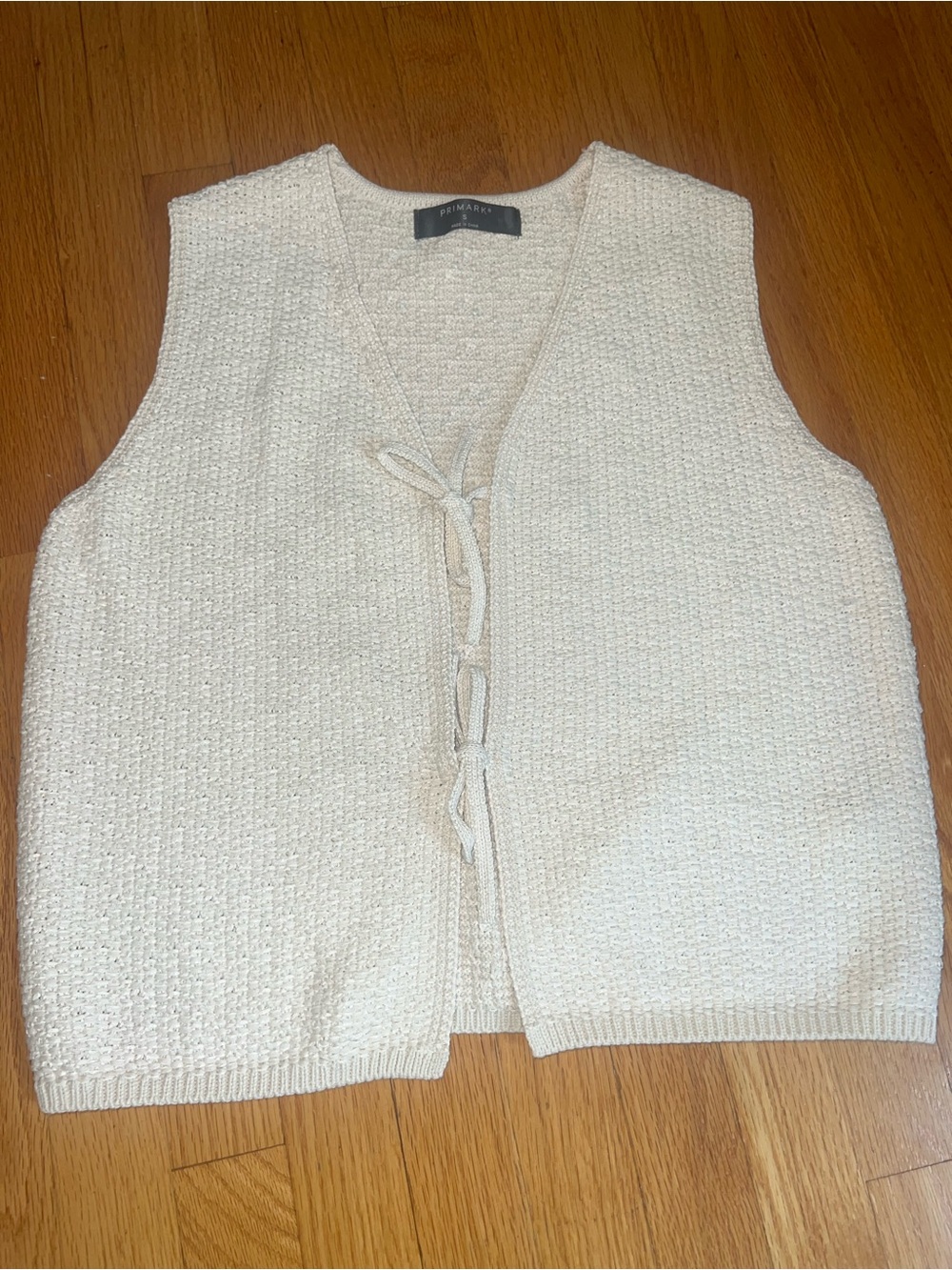 Primark Off-White Knit Tie-Front Vest